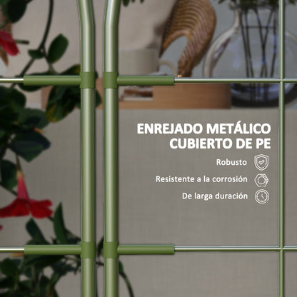 Set of 4 Garden Trellises Plant Supports with Steel Frame for Fruits Vegetables Flowers Outdoor Decoration Patio Terrace 40x90 cm Green