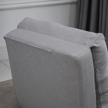 Floor Chair 2-in-1 Folding Bed with Adjustable Backrest Floor Sofa with Decorative Cushions, Floor Seat Cushion for Living Room, Bedroom, Linen, Gray