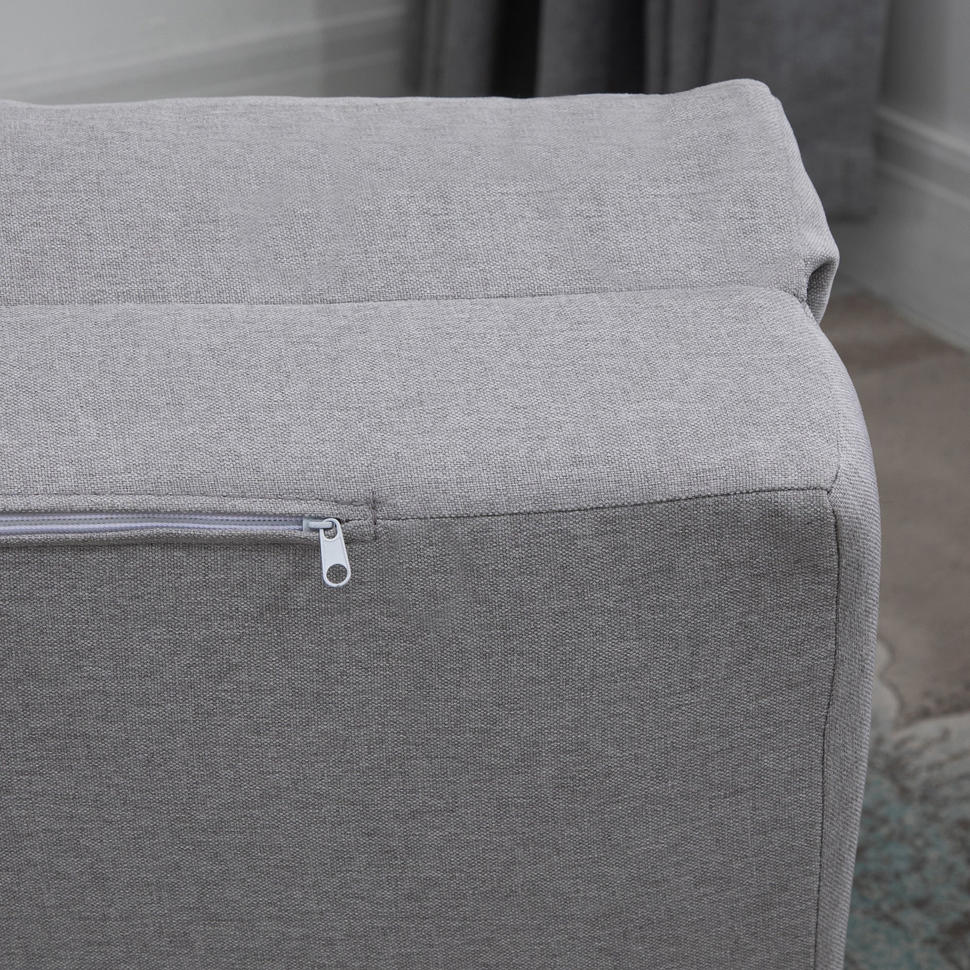 Floor Chair 2-in-1 Folding Bed with Adjustable Backrest Floor Sofa with Decorative Cushions, Floor Seat Cushion for Living Room, Bedroom, Linen, Gray