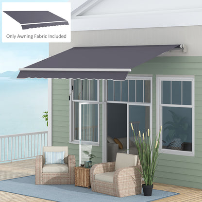 Replacement Cover for Retractable Sun Awning, Replacement Fabric for 3.6x2.5 m Arm Awning in Polyester, Anti-UV 30+, for Balcony, Patio, Terrace, Outdoor, Garden, Grey