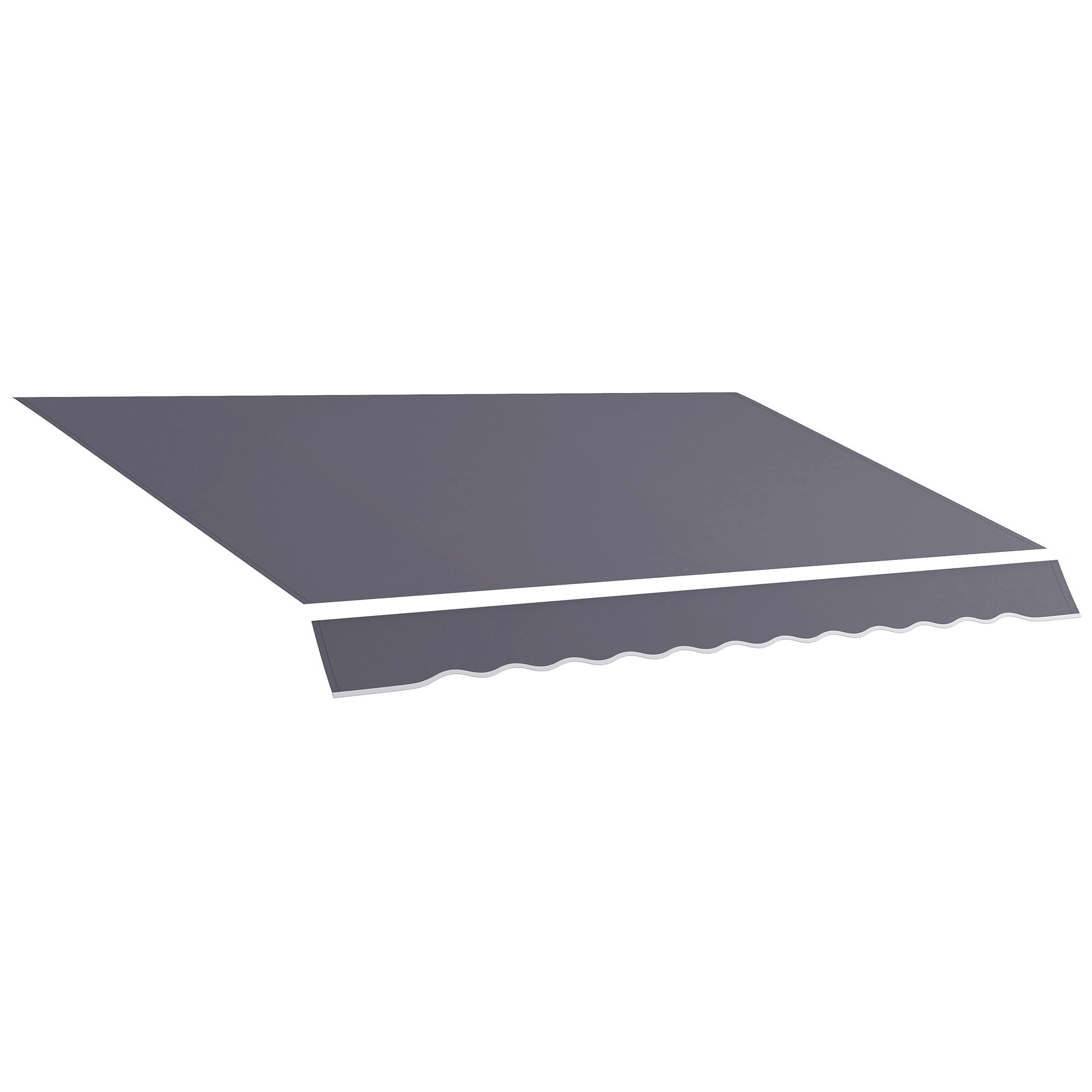 Replacement Cover for Retractable Sun Awning, Replacement Fabric for 3.6x2.5 m Arm Awning in Polyester, Anti-UV 30+, for Balcony, Patio, Terrace, Outdoor, Garden, Grey