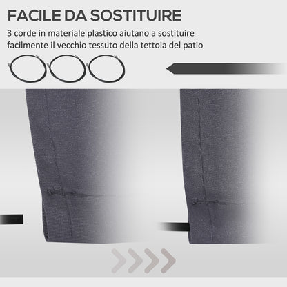 Replacement Cover for Retractable Sun Awning, Replacement Fabric for 3.6x2.5 m Arm Awning in Polyester, Anti-UV 30+, for Balcony, Patio, Terrace, Outdoor, Garden, Grey