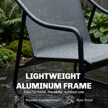 Garden Armchair Patio Lounge Chair with Removable Cushion and Armrests, Supports up to 265 lb, for Garden & Balcony — Dark Gray