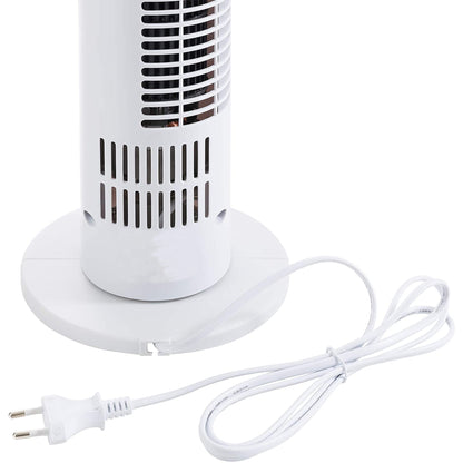 Tower Fan Vertical Fan 40W with Remote Control 3 Speeds Timer 7.5h 70° Oscillating Ø18x78.5 cm White