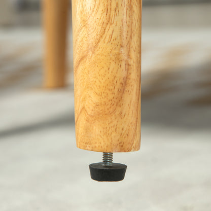 Lounge Chair with Linen Look, Armrest, Upholstered Relax Chair with Wood Legs, for Living Room, Bedroom, Pink