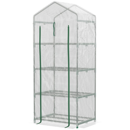 greenhouse with shelves, winter-proof film greenhouse made of steel, greenhouse for balcony, garden, tomato greenhouse 70x50x160cm, tomato greenhouse for vegetables, flowers, plants, white