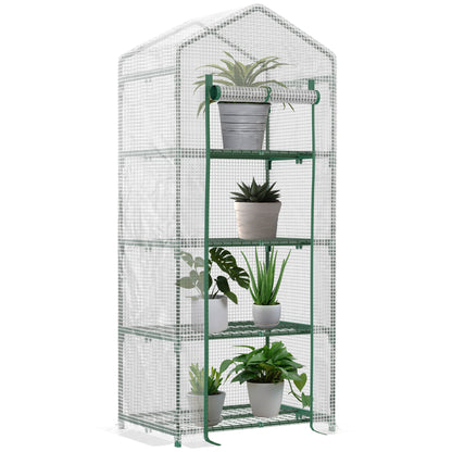 greenhouse with shelves, winter-proof film greenhouse made of steel, greenhouse for balcony, garden, tomato greenhouse 70x50x160cm, tomato greenhouse for vegetables, flowers, plants, white