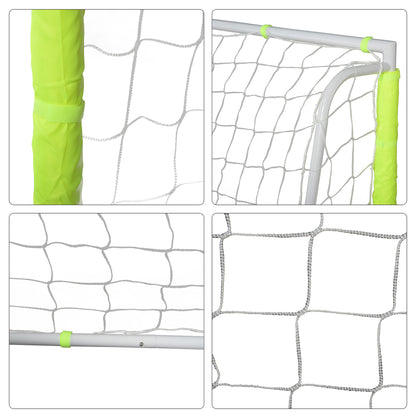 Garden Soccer Goal with Central Target and Metal Frame, Oxford Fabric, 186x62x123 cm, White