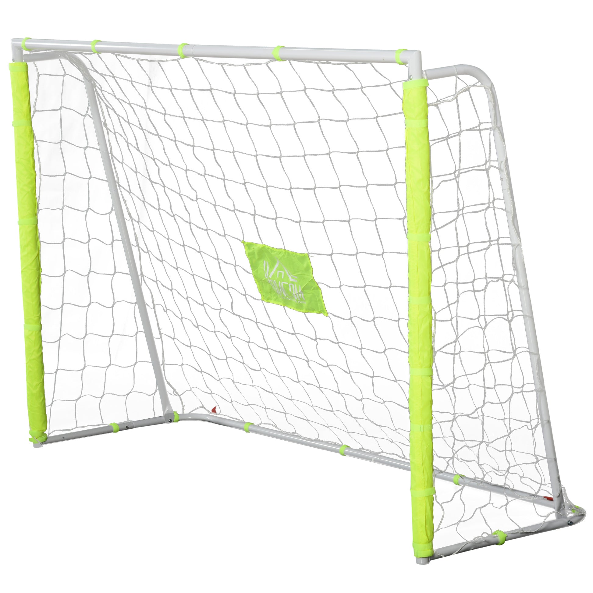 Garden Soccer Goal with Central Target and Metal Frame, Oxford Fabric, 186x62x123 cm, White