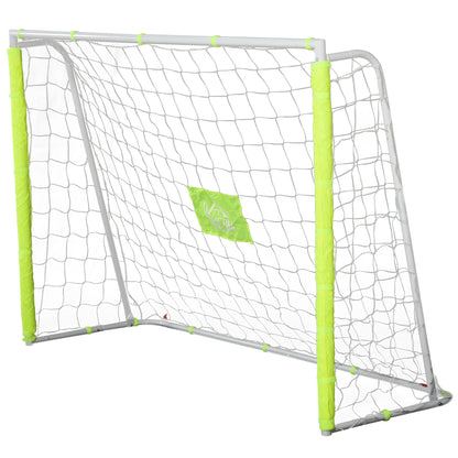 Garden Soccer Goal with Central Target and Metal Frame, Oxford Fabric, 186x62x123 cm, White