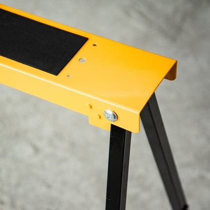 Work Bench, Sawhorse, Support Stand, Foldable, Non-slip, Steel, Orange, Black, 99.5 x 50 x 78 cm, Weight Capacity 125 kg