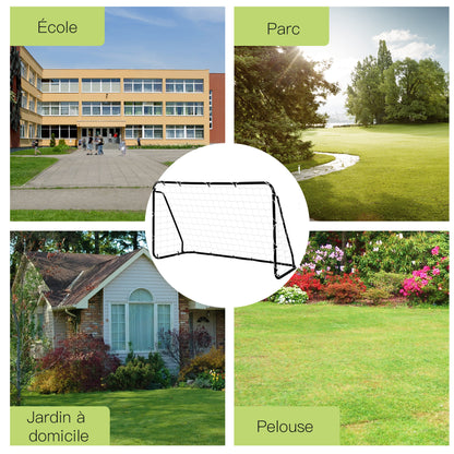 Football Goal - Soccer Goal - Training Goal dimensions 203L x 81W x 120H cm - black epoxy polyester metal frame - included pegs - black