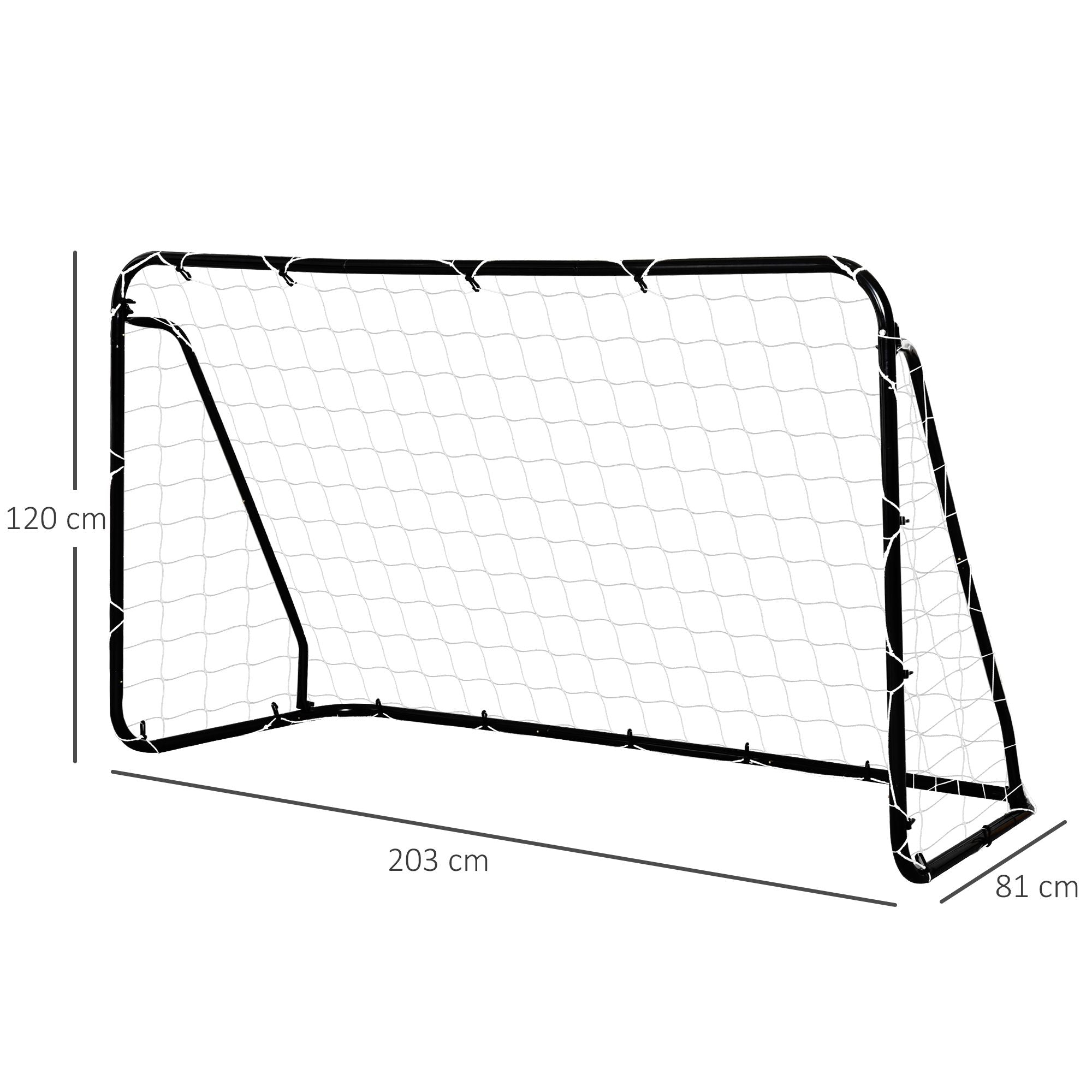 Football Goal - Soccer Goal - Training Goal dimensions 203L x 81W x 120H cm - black epoxy polyester metal frame - included pegs - black