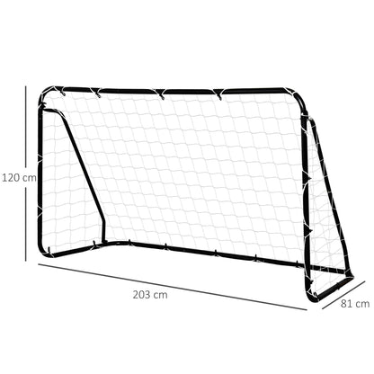 Football Goal - Soccer Goal - Training Goal dimensions 203L x 81W x 120H cm - black epoxy polyester metal frame - included pegs - black