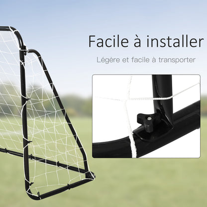 Football Goal - Soccer Goal - Training Goal dimensions 203L x 81W x 120H cm - black epoxy polyester metal frame - included pegs - black