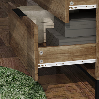 3-Drawer Chest with Black Handles, Anti-Tipping, Chipboard and Metal, 62x35x82 cm, Dark Brown