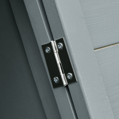 Triangular ground rabbit hutch with outdoor enclosure double door hutch suitable for rabbits, chickens, tortoises dimensions 116L x 62.2W x 52.5H cm solid pine wood in gray