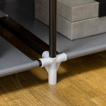 Fabric Wardrobe with 6 Shelves, Clothes Rail, Zipper Wardrobe for Dressing Room Bedroom, 103 x 43 x 162.5 cm, Dark Gray