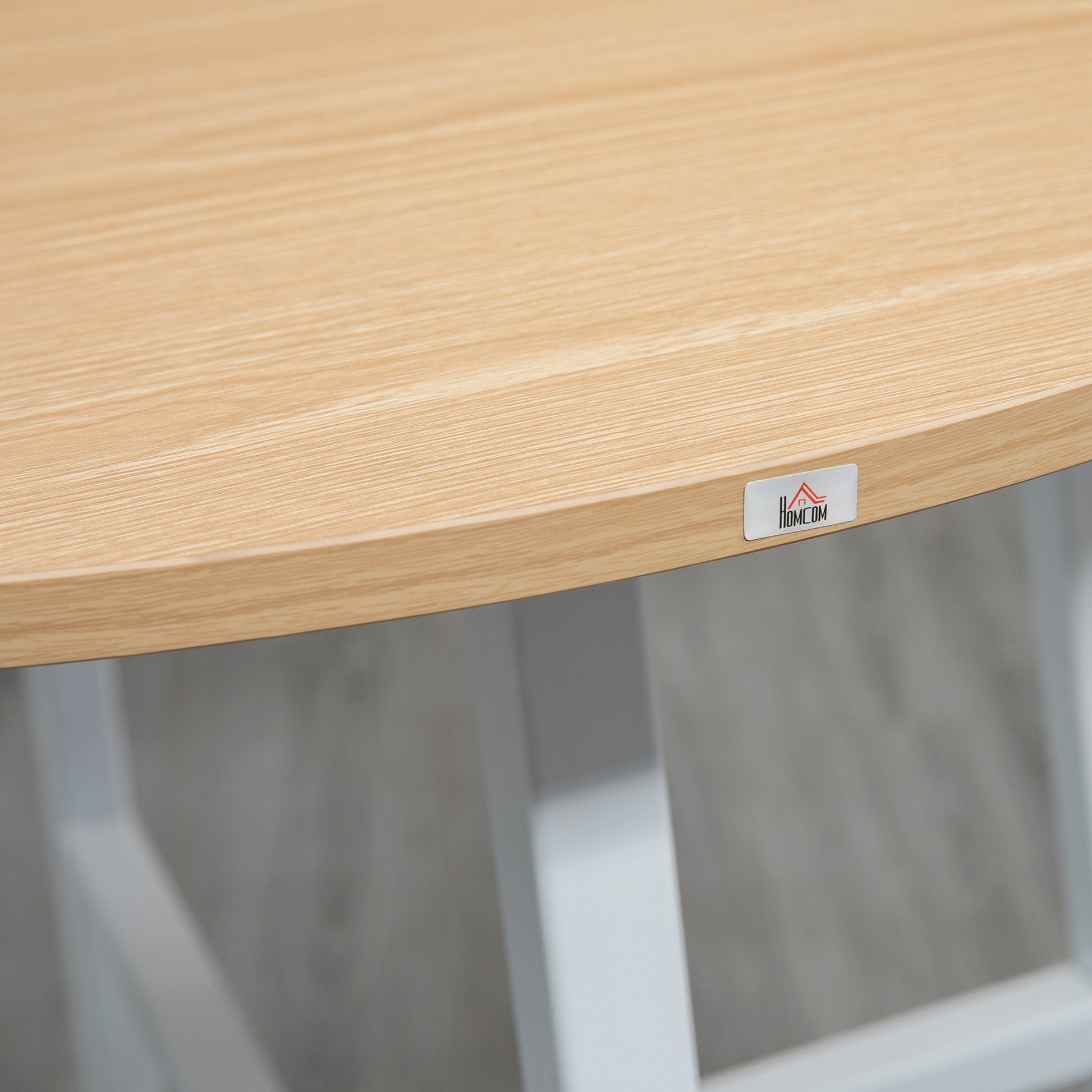 Dining Table Kitchen Table for 4 Persons, Living Room Table in Modern Design for Dining Room, Kitchen, Steel, Natural Wood, 80 x 80 x 76 cm