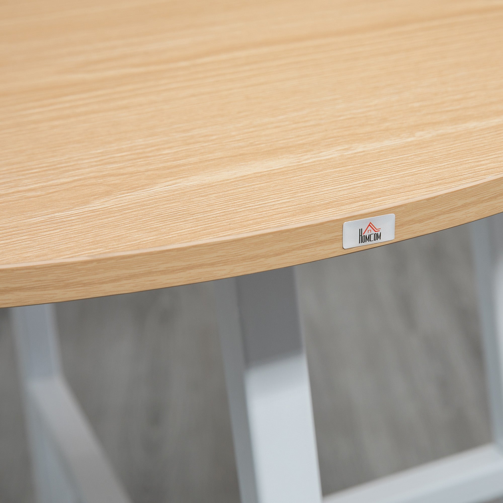 Dining Table Kitchen Table for 4 Persons, Living Room Table in Modern Design for Dining Room, Kitchen, Steel, Natural Wood, 80 x 80 x 76 cm
