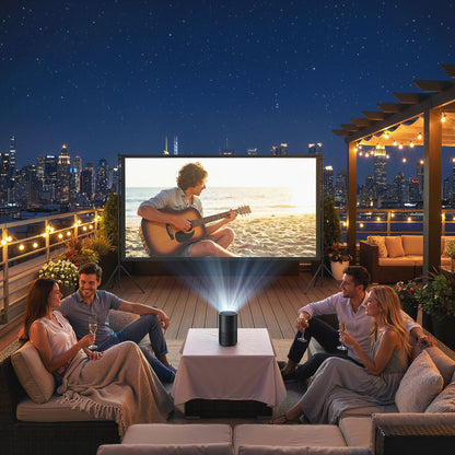 120-inch 16:9 Portable Projection Screen with Dual Tripods, 4K/8K Compatible — 309 x 62 x 217 cm (121.7 x 24.4 x 85.4 in), Double-sided Fabric, 160° Viewing Angle — Home Theater, Office, Travel
