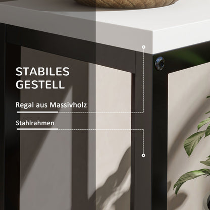 Plant Stand Steel, Flower Rack, Plant Shelf Flower Stairs with 4 Levels, Flower Stand, Plant Stand for Garden, Balcony, White, 34 x 34 x 70 cm