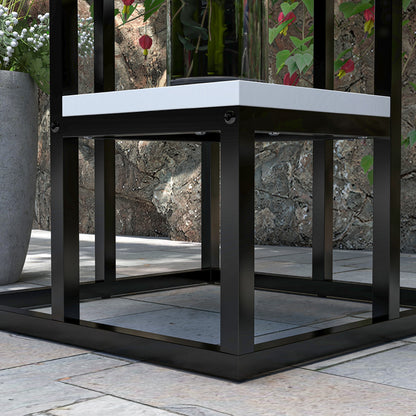 Plant Stand Steel, Flower Rack, Plant Shelf Flower Stairs with 4 Levels, Flower Stand, Plant Stand for Garden, Balcony, White, 34 x 34 x 70 cm