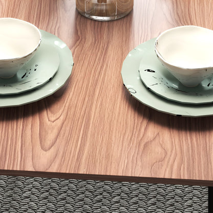 Dining Set Dining Table with 4 Chairs, Storage Shelf, Space-Saving Dining Group in Country Style Seating for Dining Room, Kitchen Teak