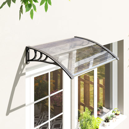 Door Canopy Front Door Canopy 100 x 75 cm Lean-to Canopy Polycarbonate Transparent