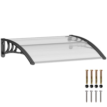 Door Canopy Front Door Canopy 100 x 75 cm Lean-to Canopy Polycarbonate Transparent