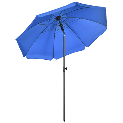 Beach Umbrella Ø180 cm UV 50+ Windproof Stable Beach Umbrella with UV Protection Stormproof Balcony Umbrella Foldable Garden Umbrella Safe Sun Protection for Travel Beach Balcony Camping Blue