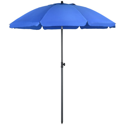 Beach Umbrella Ø180 cm UV 50+ Windproof Stable Beach Umbrella with UV Protection Stormproof Balcony Umbrella Foldable Garden Umbrella Safe Sun Protection for Travel Beach Balcony Camping Blue