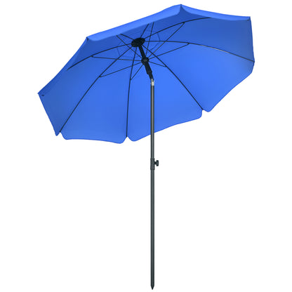 Beach Umbrella Ø180 cm UV 50+ Windproof Stable Beach Umbrella with UV Protection Stormproof Balcony Umbrella Foldable Garden Umbrella Safe Sun Protection for Travel Beach Balcony Camping Blue