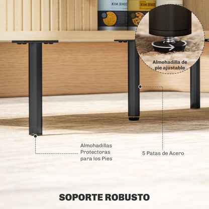 Coffee Table Low Table for Living Room with 2 Sliding Louver Doors 2 Compartments and Steel Legs for Living Room Bedroom 100x55x40 cm Oak