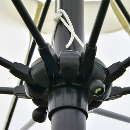 Garden Umbrella Tilted on 3 Angles with Crank, Outdoor Umbrella with 8 Aluminum Ribs and 180g/㎡ Polyester, for Yard, Terrace, and Balcony, Cream