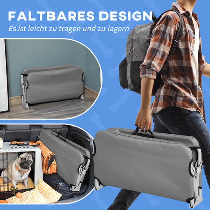 Outdoor Dog Cot, Foldable Elevated Dog Bed for Small Dogs, Cooling Pet Cot with Steel Frame, Pet Bed for Outdoor Camping, 71 x 58 x 20 cm, Gray