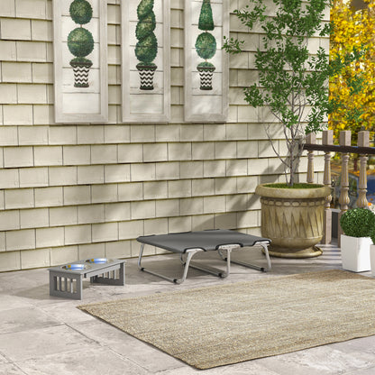 Outdoor Dog Cot, Foldable Elevated Dog Bed for Small Dogs, Cooling Pet Cot with Steel Frame, Pet Bed for Outdoor Camping, 71 x 58 x 20 cm, Gray