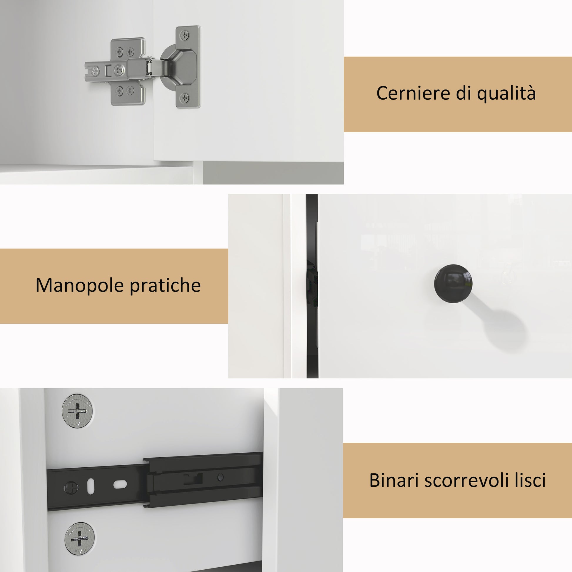 Space-Saving Bathroom Column with 2 Cabinets, 3 Open Shelves, and Drawer, Bathroom Cabinet with 8-Level Adjustable Shelves in Wood, 20x20x178 cm, White