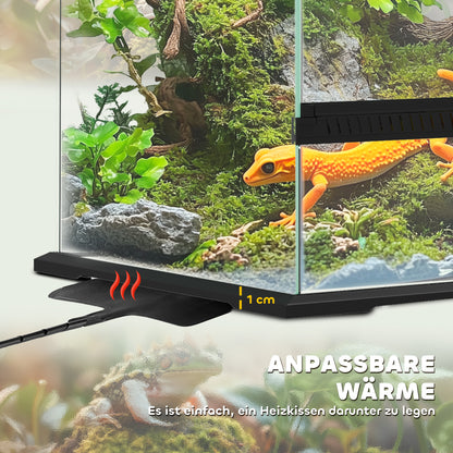 Terrarium for Reptiles Reptile Feeding Box with Anti-Escape Design, Ventilation 120L Glass Terrarium with Cable Management for Amphibians Spider Metal Black 45 x 45 x 60 cm