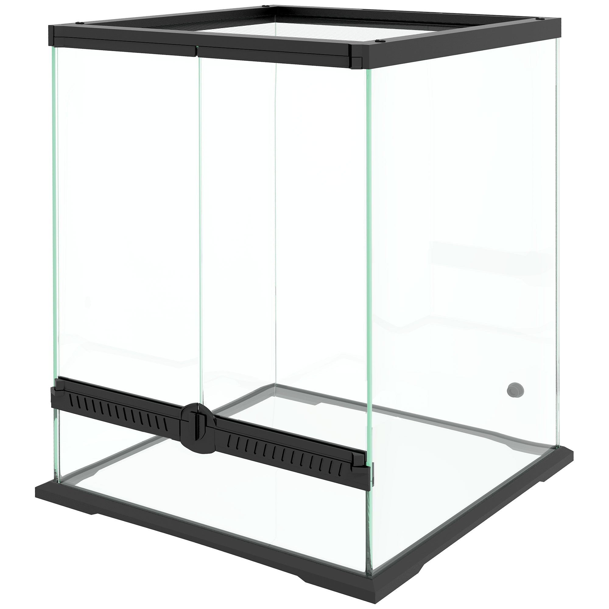 Terrarium for Reptiles Reptile Feeding Box with Anti-Escape Design, Ventilation 120L Glass Terrarium with Cable Management for Amphibians Spider Metal Black 45 x 45 x 60 cm
