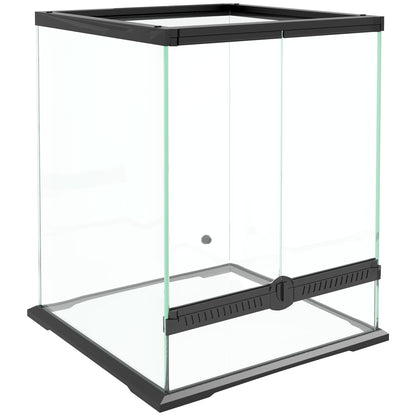 Terrarium for Reptiles Reptile Feeding Box with Anti-Escape Design, Ventilation 120L Glass Terrarium with Cable Management for Amphibians Spider Metal Black 45 x 45 x 60 cm