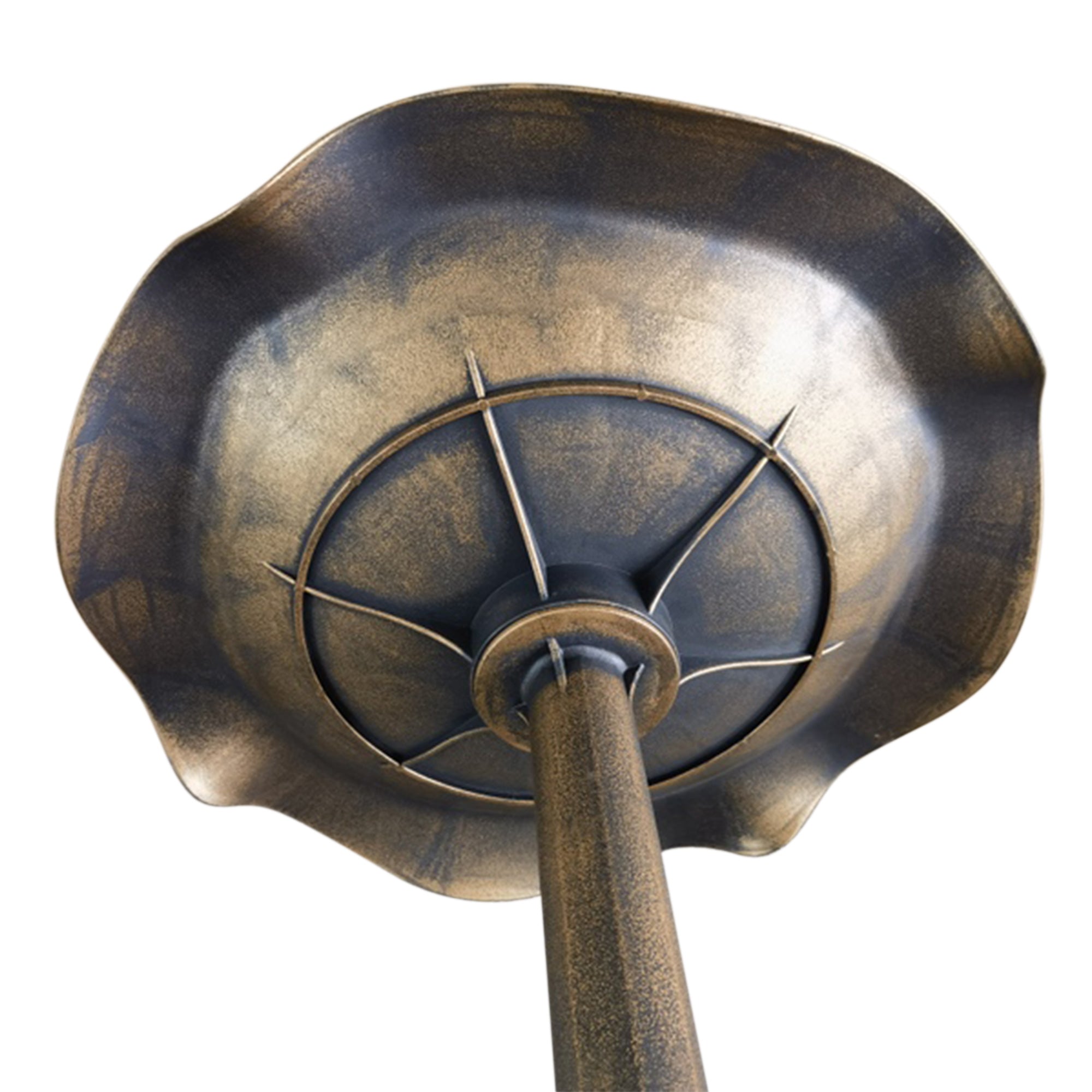 Bird Bath, Bird Feeder for Birds in Lotus Leaf Shape Basin, dim. Ø 50 x 71H cm Polypropylene Antique Bronze