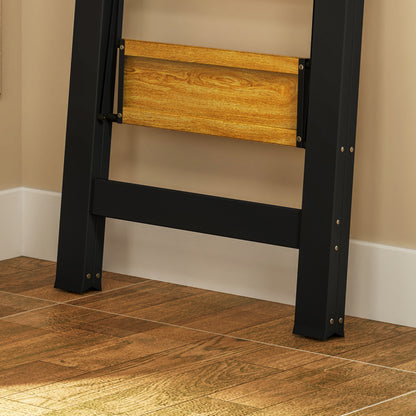 Step Ladder Folding Step Stool with 2 Steps Handle, Non-Slip Platform up to 150 kg Load Capacity Aluminum Black 44.5 x 48 x 86.3 cm