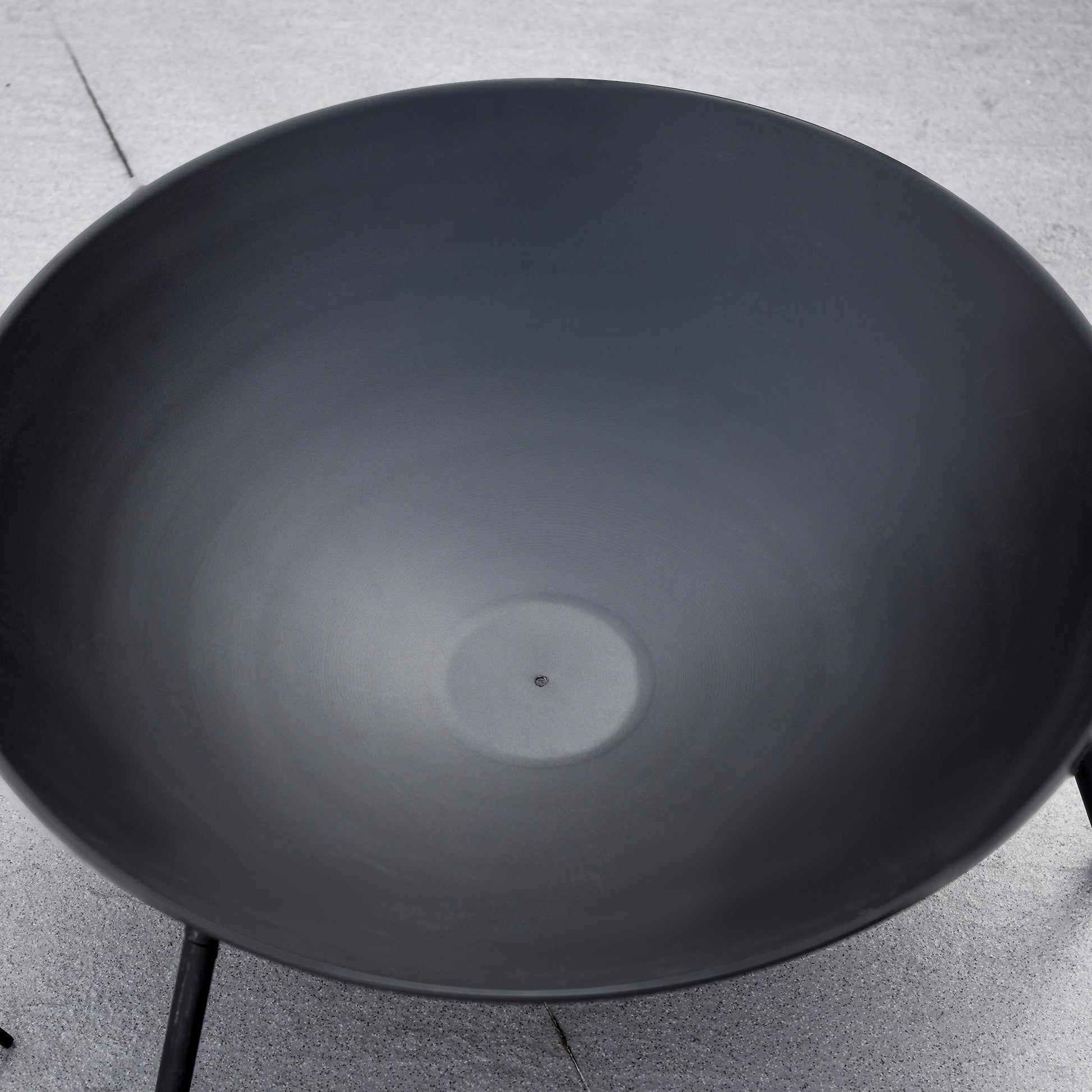 Outdoor Fire Pit Garden Metal Fire Pit with Poker for Bonfires Terrace Camping Outdoor Ø47x21 cm Black