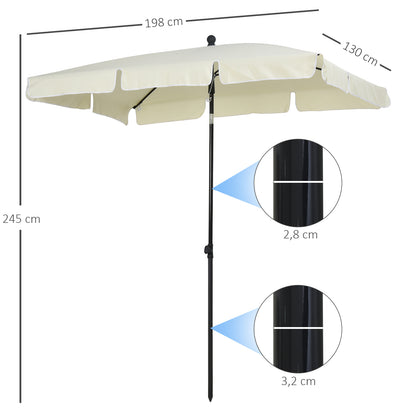 Parasol Beach Umbrella Garden Umbrella Umbrella Balcony Sun Protection Adjustable Cream White