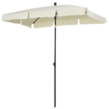 Parasol Beach Umbrella Garden Umbrella Umbrella Balcony Sun Protection Adjustable Cream White