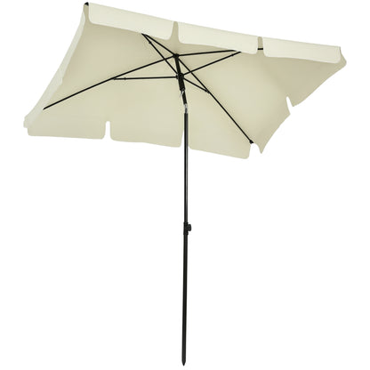 Parasol Beach Umbrella Garden Umbrella Umbrella Balcony Sun Protection Adjustable Cream White