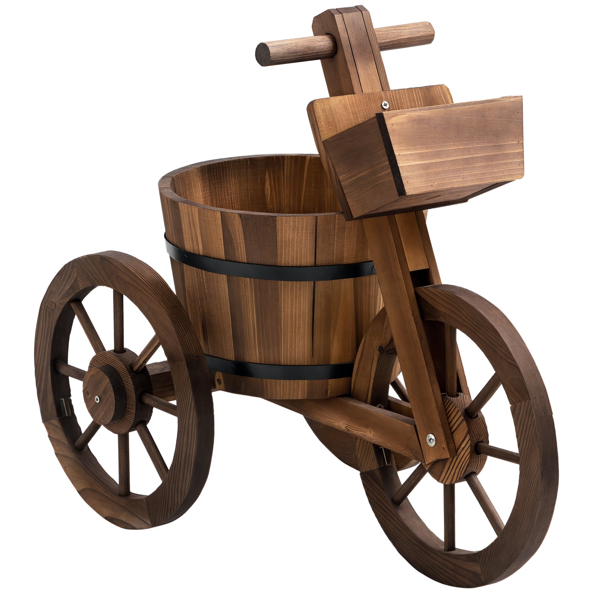 Flower Plant Stand Tricycle - Flower Pot Shelf - Planter dim. 52L x 31W x 45H cm - Fir Wood