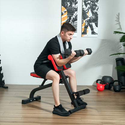 SPORTNOW Weight Bench, Multifunction Training Bench, Foldable Fitness Bench, up to 120 kg load capacity, for Home, Bicep Curls, Barbell, Steel, Black