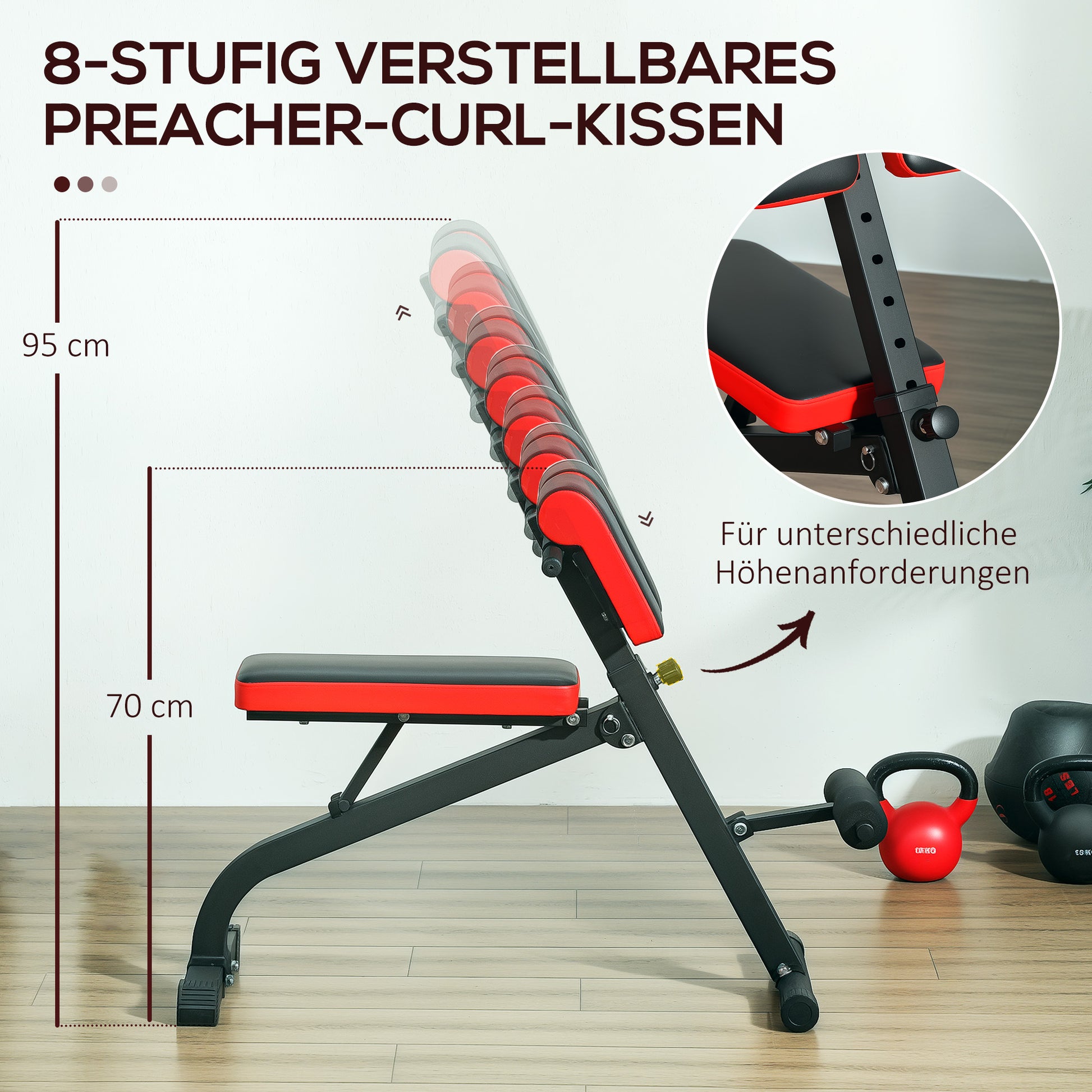 SPORTNOW Weight Bench, Multifunction Training Bench, Foldable Fitness Bench, up to 120 kg load capacity, for Home, Bicep Curls, Barbell, Steel, Black